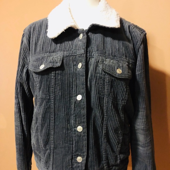 pacsun sherpa corduroy trucker jacket